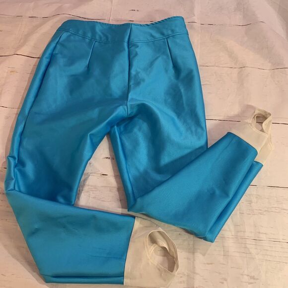Vintage 80s CB Sports Ladies 12 Stirrup Ski Pants Blue Helanca Norway Retro snow - Picture 6 of 16